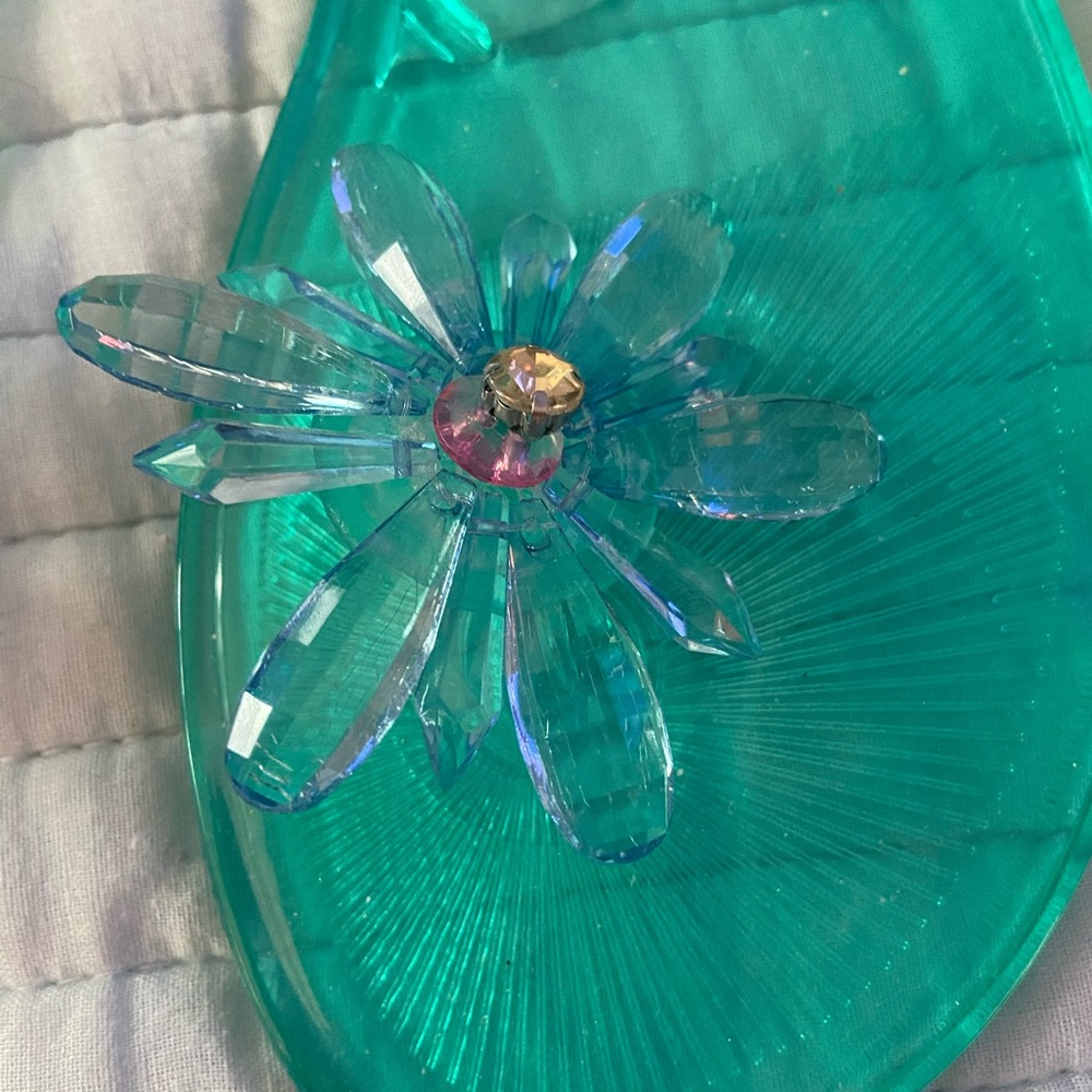 Size 8 Betsey Johnson teal jelly sandals - Picture 2 of 3